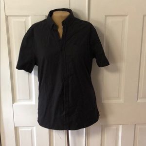 Short-Sleeve Black Button-Up Shirt